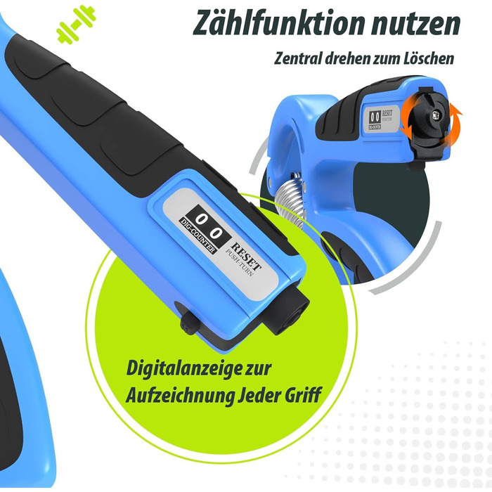 Набір для тренування зап'ястя 2 шт. (5-60 кг), тренажер для рук, для спортсменів та відновлення, FC0101 (Блакитний)