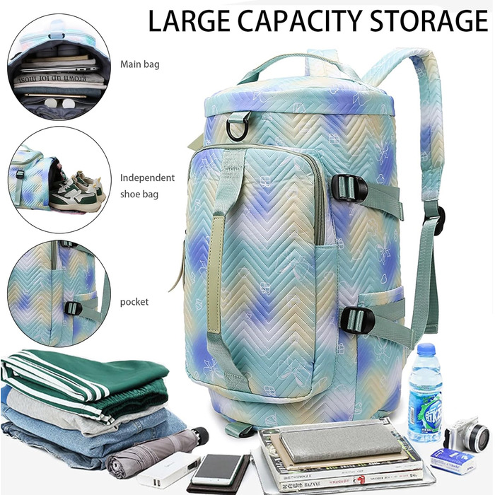 Спортивна сумка для дівчаток AUNGKWANG, водонепроникна, з відділенням для взуття та мокрих речей (рожева)