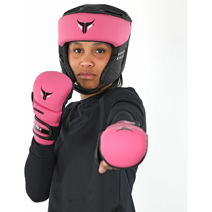 MMA рукавички Mytra Fusion для жінок, 7oz, відкрита вентильована долоня, для спарингу, рожеві