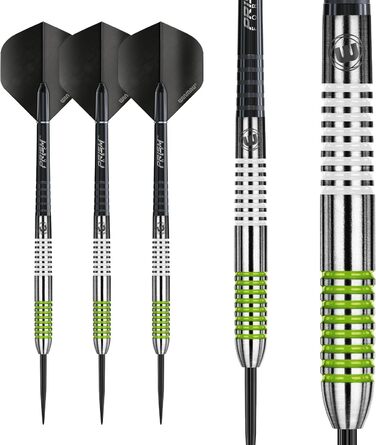 Дротики WINMAU Ton Machine 21 г, професійні, вольфрамові, сталевий наконечник, з оперенням і стрижнями