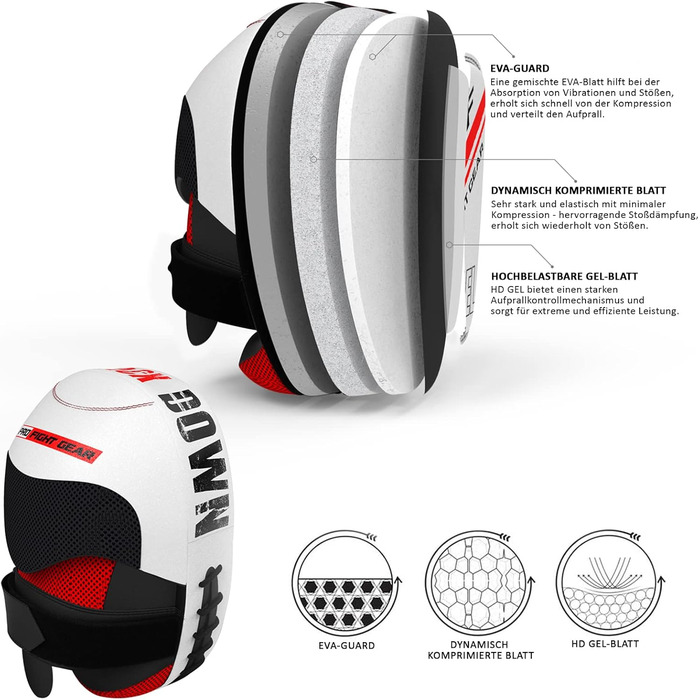 Боксерські рукавички Pratzen Rex Leder: ударні подушки, рукавички для спарингу, тренування боксу, кікбоксингу, тайського боксу, муай-тай. Біло-чорний колір.