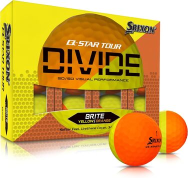 Гольф-м'ячі Srixon Q-Star Divide, 12 шт, тур якість, FastLayer-ядро, висока компресія, ідеальні для короткої гри