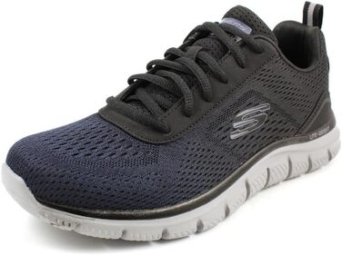 Чоловічі кросівки Skechers Track Ripkent (42.5 EU, Wide Fit), темно-сині з чорною обробкою, сітчасті
