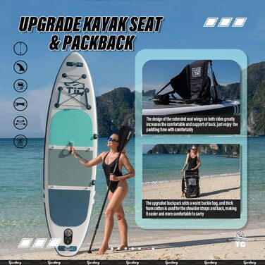 Надувний SUP-борд TIGERXBANG Defender Pro, 320 см, блакитний
