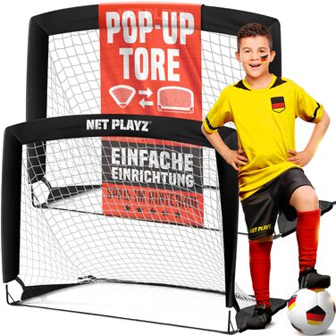 Набір футбольних воріт NET PLAYZ 2 шт. 120x90x90 см - Pop Up для саду, складані для всіх вікових груп
