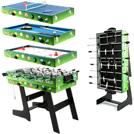 Складаний ігровий стіл 4 в 1: більярд, кікер, хокей на повітрі, тенісний стіл
