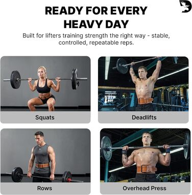 Шкіряний атлетичний пояс для важкої атлетики DMoose Fitness для підтримки попереку, 5 мм, для станової тяги та присідань, Powerlifting, чорний з червоною прошивкою, Small (23-30 дюймів)