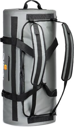 Велика водонепроникна спортивна сумка-рюкзак 90L для чоловіків, сіра, Duffel Bag для подорожей і спорту