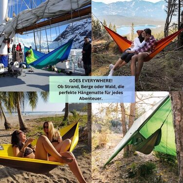 Гамак Amazonas Ultra-Light Adventure Coyote - надлегкий Kingsize 275x140 см, до 150 кг, колір: зелений (Yellowstone)