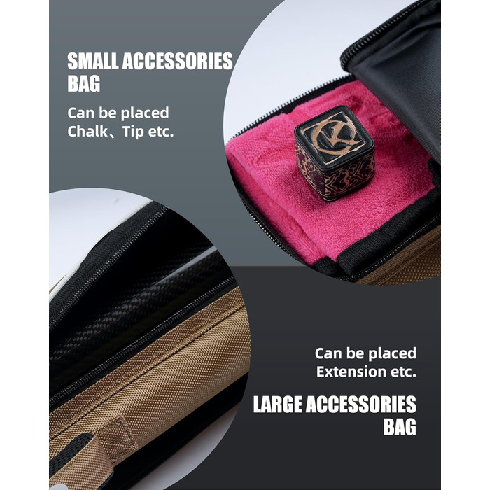 Кейс для більярдних київ CRICAL, 2 x 2 жорсткі кишені для снукеру, з штучної шкіри/оксфордської тканини, жовтий