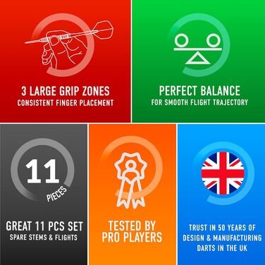 Дарти Harrows Black Jack 24г: професійний набір з металевими наконечниками, Speedline-шафтами, Supergrip-флайтами та кейсом