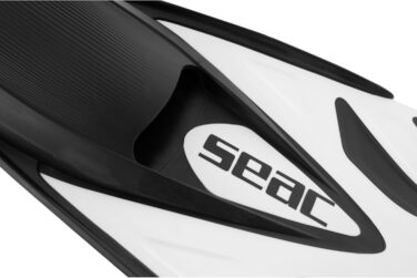 Seac Azzurra Ласти для снорклінгу, закритий мисок, м'який гумовий матеріал, білі, для дорослих та дітей (34/35)