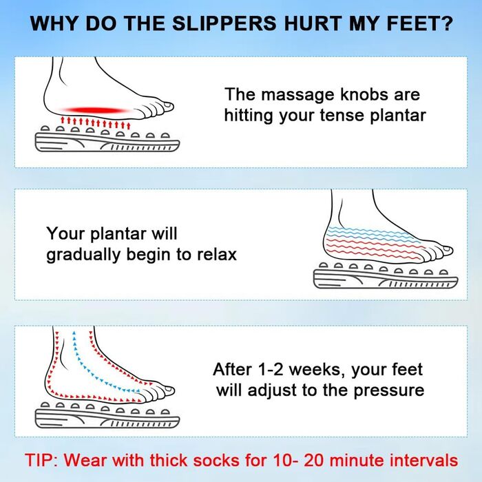 Масажні тапочки для ніг ACWOO - масажер для стоп, для чоловіків та жінок, розмір 42-43, для покращення кровообігу та полегшення болю при п'яткової шпори та планарної фасціїті.