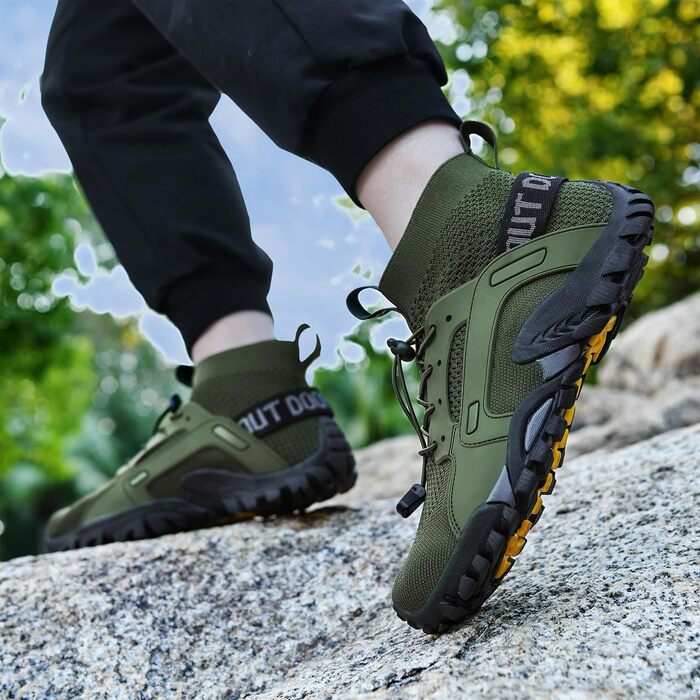 Туризм: Трекінгові черевики VTASQ для чоловіків та жінок - легкі, дихаючі, антиковзні, для хайкінгу та трейлраннінгу (40 EU, Зелений)