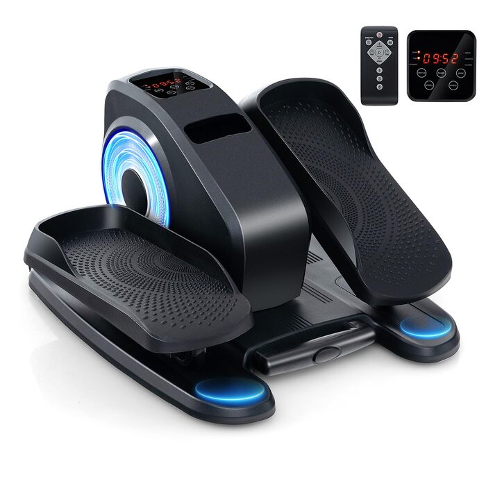 Еліптичний тренажер COSTWAY Mini під стіл, електричний з LED-дисплеєм та пультом дистанційного керування, для дому, портативний, чорний