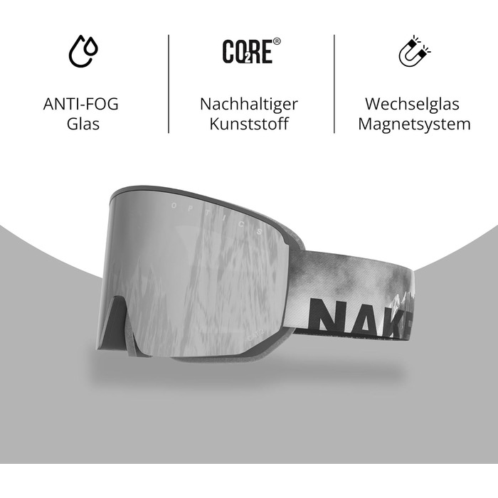 NAKED Optics NOVA: гірськолижні маски для чоловіків та жінок, сноуборд маски, захист від поганої погоди, змінними лінзами, Birdy