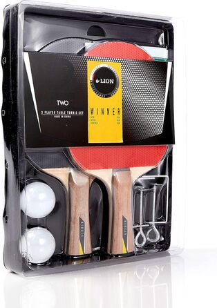 Набір для настільного тенісу Lion Power/Winner (2 або 4 гравці) | Преміум якість: ракетки, м'ячі, сітка | Включає високопродуктивні ракетки, м'ячі та сітку