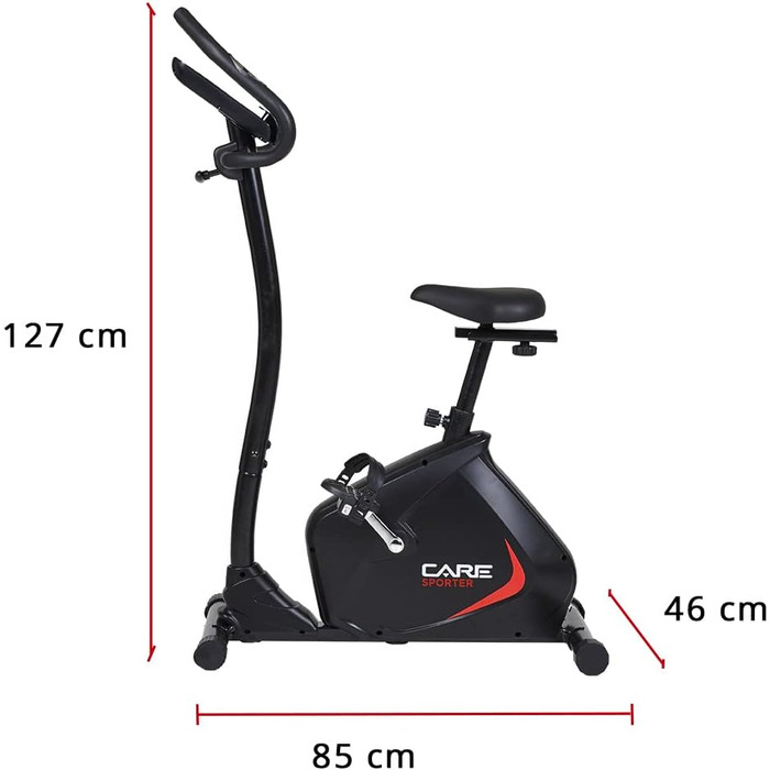 Електровелотренажер CARE FITNESS SPORTER з 21 програмою тренувань, LCD-дисплеєм та датчиками пульсу