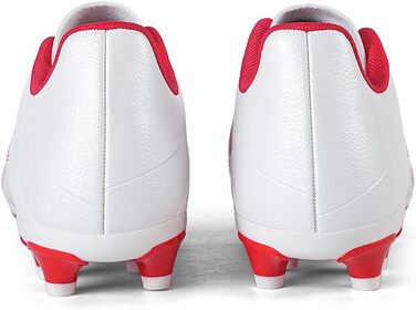 Футбольне взуття для чоловіків та хлопців, шипи, мікрофібра, підходить для штучного газону, футбольні черевики, спортивне взуття для тренувань, професійне футбольне взуття, outdoor спортивне взуття, розмір 39 EU, білий/червоний