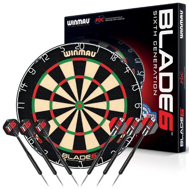 Дарцборд WINMAU Blade 6 Professional з дротиками (2 комплекти) - професійний для гри