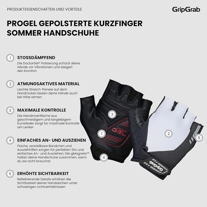 Велосипедні рукавички GripGrab ProGel 4мм з DoctorGel, без пальців, гелеві, літні, для велоспорту