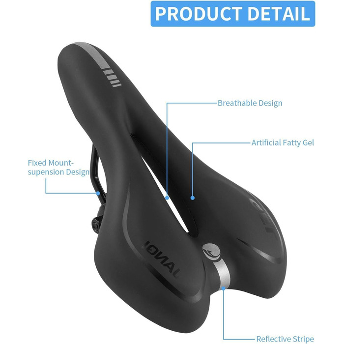 Велосипедне сідло MSDADA Gel MTB: комфортне, ергономічне, водонепроникне сідло для гірського велосипеда, BMX, шосе, міського велосипеда, спінінгу (чоловіче/жіноче)