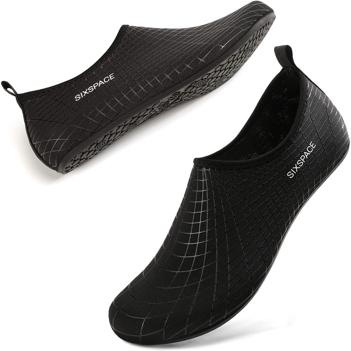 Чоловічі та жіночі аквашузи Sixspace для плавання, серфінгу та йоги. Швидка сушка, дихаючі, чорні (41 EU)