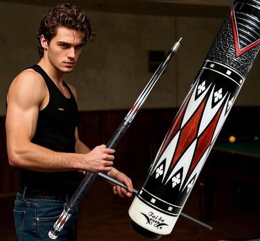 Більярдний кий Tai Ba Cues 58'' з чохлом, дерев'яний канадський клен, 19 oz, PU-покриття, 13mm шкіряний наконечник, Магоні