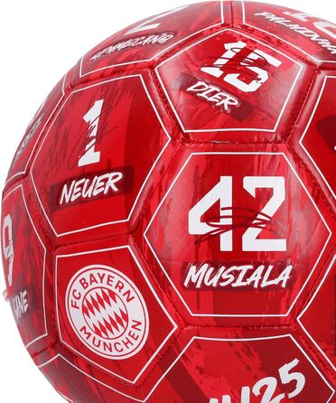 Футбольний м'яч FC Bayern München Signature 2024-25, розмір 5, червоний