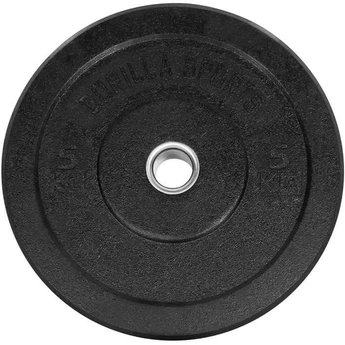 Олімпійські млинці GORILLA SPORTS 2 x 5 кг, гумові, 50 мм, для штанги