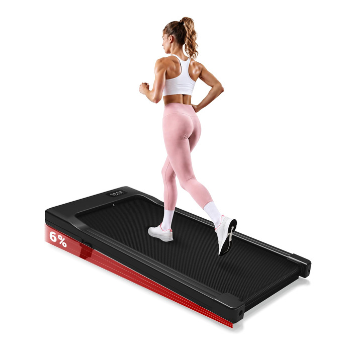 Бігова доріжка Superun Walking Pad з ухилом 6%, для дому, з додатком, до 136 кг, чорна. Швидкість до 12 км/год