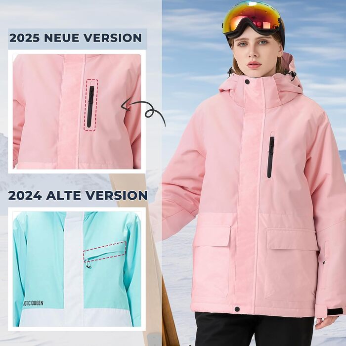 Жіночий гірськолижний костюм (2 частини) від ALSOGO: куртка та штани. Водонепроникний, дихаючий, з капюшоном. Ідеально для катання на лижах та сноуборді. Білий колір.