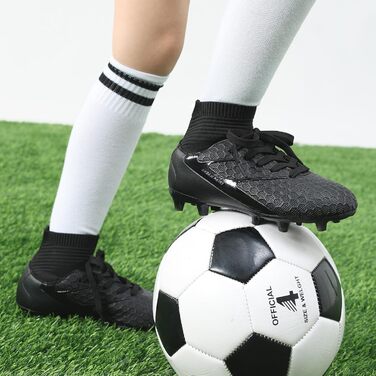 Футбольні черевики DREAM PAIRS для дітей (хлопчиків та дівчаток), дихаючі, унісекс, для тренувань та гри на відкритому повітрі, кольори: темно-синій, неоново-зелений, чорний. Розмір EUR 36, HZ19002K-E