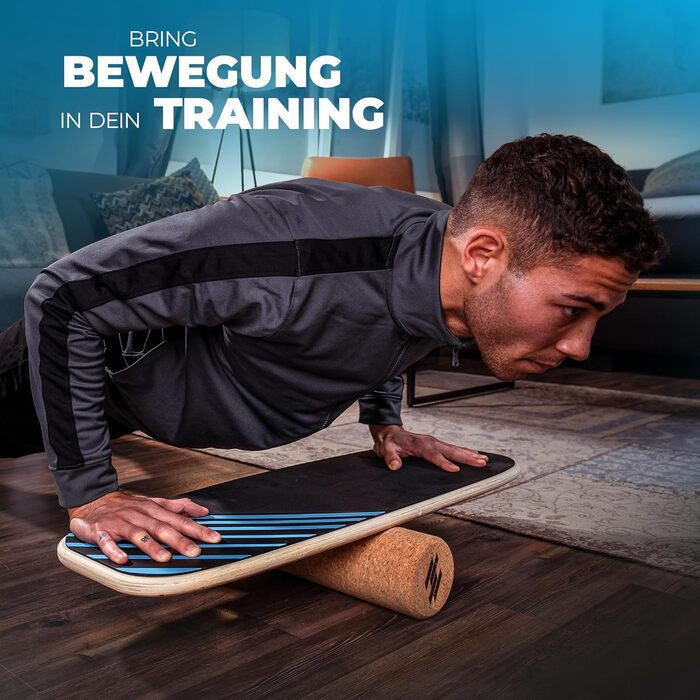 Баланс борд дерев'яний з пробковою роліком | Баланс борд для дорослих та дітей | Тренажер рівноваги | Пілатес борд | Аксесуар для фізіотерапії | Обладнання для балансу