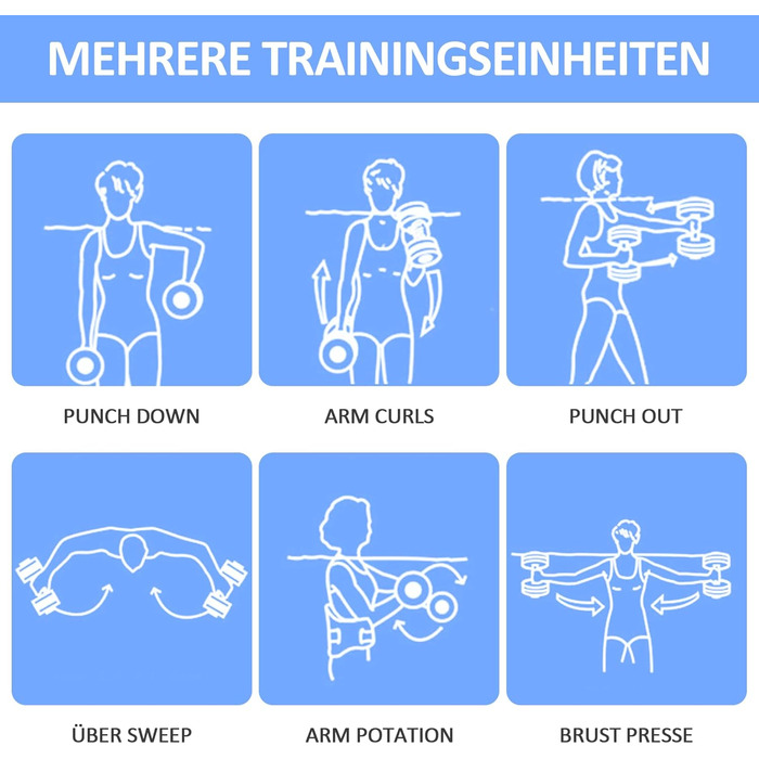 Набір з 2 аква-гантелі для фітнесу у воді, піна, знімні ручки, для чоловіків та жінок (Рожевий)
