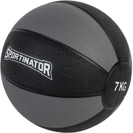 Медичний м'яч SPORTINATOR 7 кг, сірий/чорний, для силових і функціональних тренувань