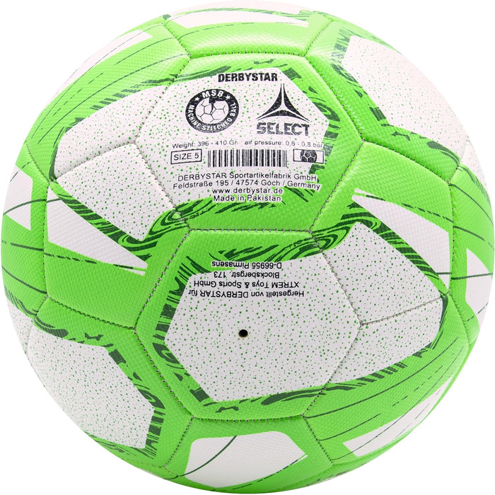 Футбольний м'яч Derbystar Street Soccer, розмір 5, для вулиці, біло-зелений, яскраві кольори