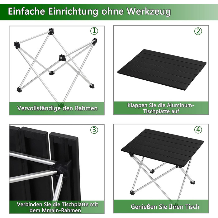 Складаний туристичний стіл Liantral: легкий, компактний, з сумкою для пікніка, кемпінгу, риболовлі та відпочинку на природі