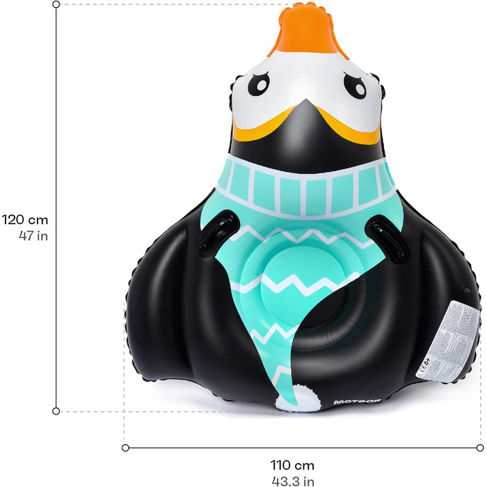Надувний сніговий сніговик-пончик, сніговий рожок, іграшка для снігу для дорослих та дітей, сімейний відпочинок на свіжому повітрі, катання на снігу після катання на лижах або сноуборді (Пенгвін)