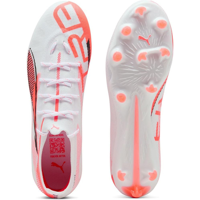 Футбольні бутси PUMA Ultra 5 Pro FG/AG (40.5 EU, білий/чорний/червоний)