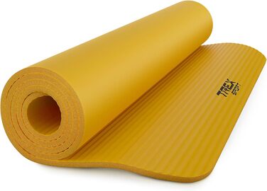 TREX SPORT Килимок для гімнастики та фітнесу, 190x80x1 см, жовтий | Килимок для йоги з неслизьким покриттям та ручкою для перенесення
