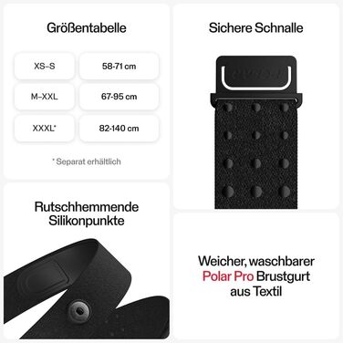 Polar H10 - нагрудний датчик серцевого ритму ANT+ Bluetooth, точність ЕКГ, вимірювання HRV, водонепроникний, зручний, сумісний з різними видами спорту та фітнес-пристроями (Red Beat, M-XXL)