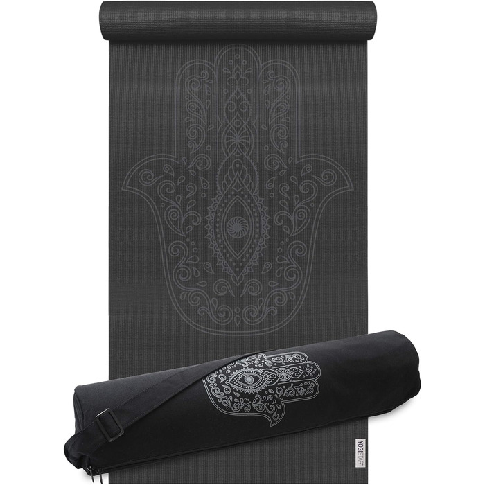 Йога-набір Yogistar Starter Edition – килимок і сумка «Рука Фатіми», чорний