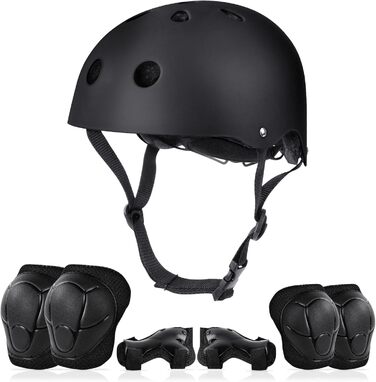 Дитячий шолом Flintronic для велосипеда, скейтборда, роликів, самокату, BMX, 2-13 років, регульований, чорний