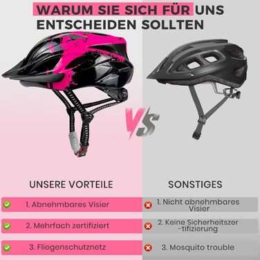 Дитячий велосипедний шолом Rosenrot, регульований, 50-55 см, для дітей 3-13 років, з візором