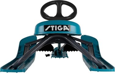 Санки STIGA Snowracer Iconic для дітей від 5 років, міцна сталева рама, гальмо, буксирувальний трос, до 80 кг, синьо-зелені/чорні — ідеальні для зимових розваг