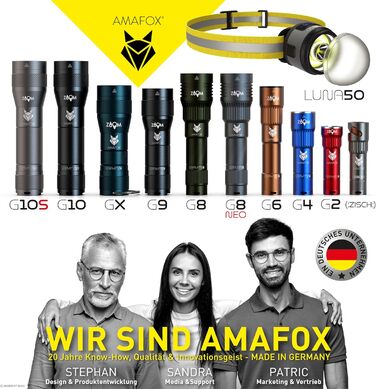 Ліхтар тактичний AMAFOX G8 Megabeam LED - 2100 люмен, 21700 mAh, USB-C, військовий зелений, модель 2025