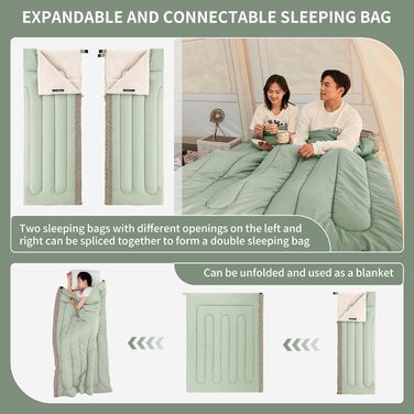 Спальний мішок Naturehike для дорослих та дітей, 3-4 сезони, водонепроникний, 190 x 75 см, зелений
