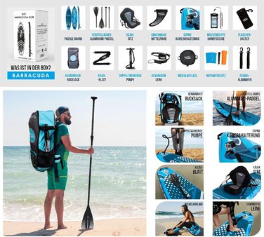 Надувний SUP Борд Aqua Spirit 320 см | Комплект з веслом, рюкзаком та насосом | Набір для SUP-серфінгу | Синій