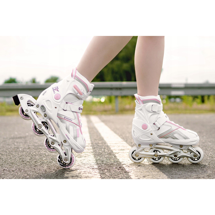 Регульовані ролики RAVEN Pulse White/Pink (розмір 37-40)